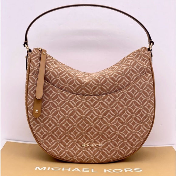 Michael Kors Dover Large Half Moon Shoulder Bag Handbag Deer MK - Picture 10 of 10